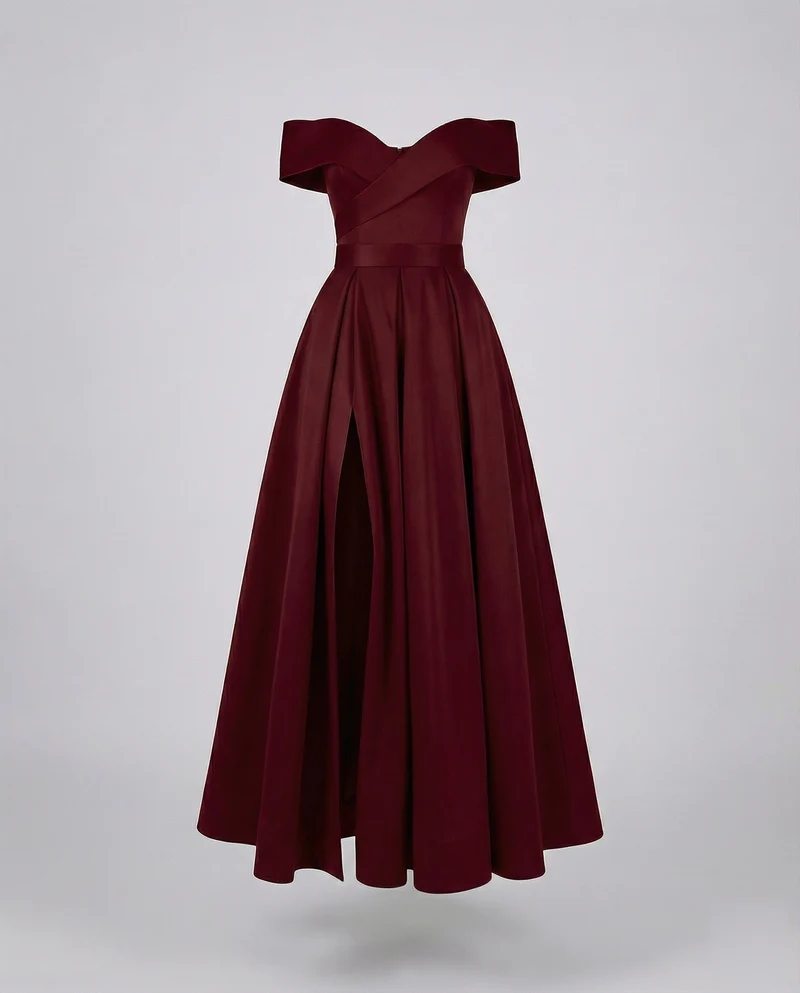 Damen elegante Ballrobe mit Tellerfaltenrock