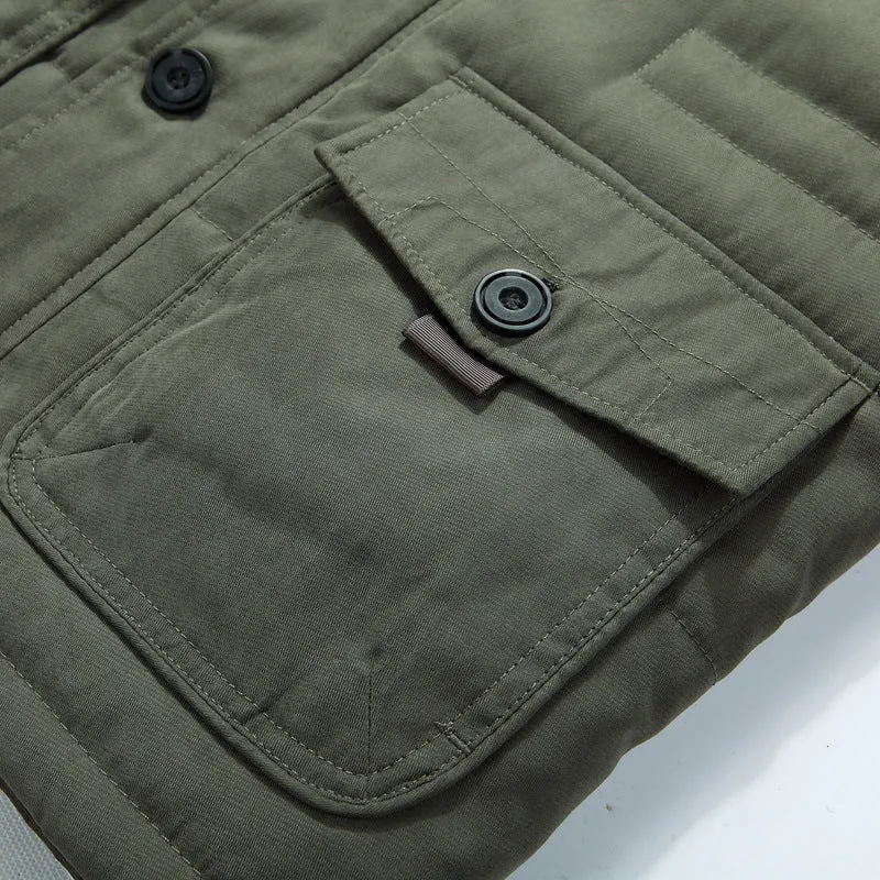 Herren Winterparka mit Teddyfutter, abnehmbarer Kunstfellkapuze und Multifunktionstaschen Nord Taschen
