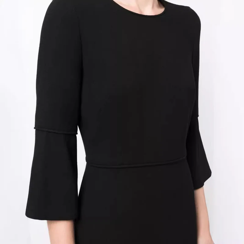 Damen Midikleid mit taillierter Silhouette und Trompetenärmeln Nord Taschen