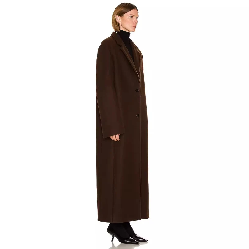 Damen Maximaler Einreihiger Mantel im Oversize‑Schnitt mit klassischem Revers Nord Taschen