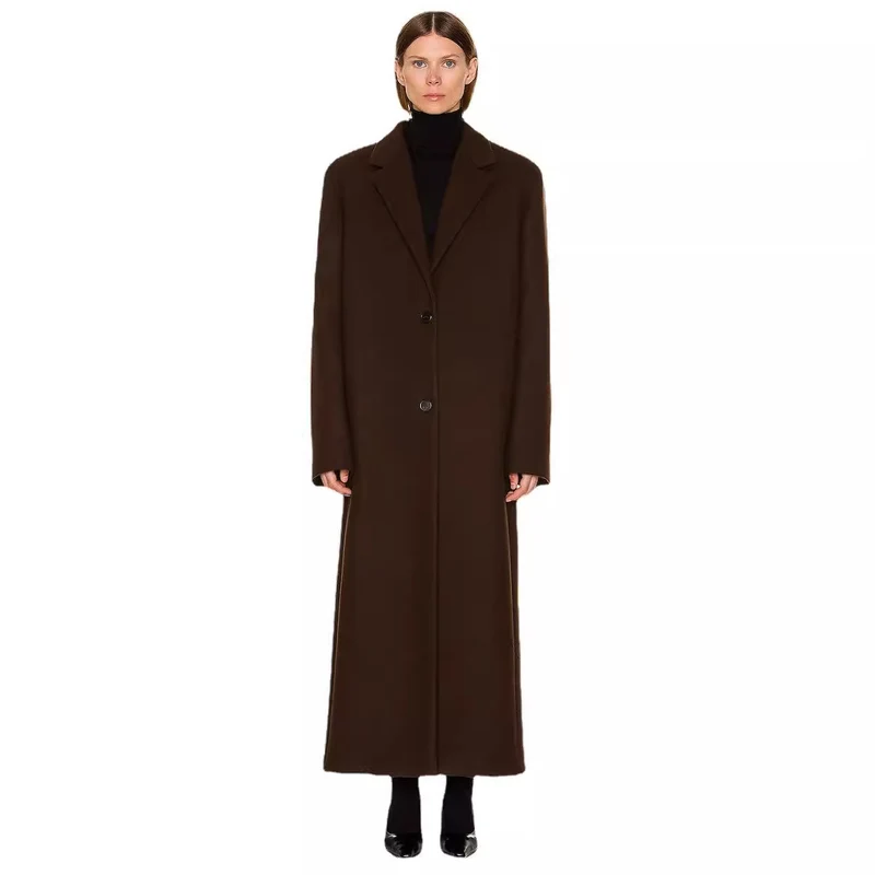 Damen Maximaler Einreihiger Mantel im Oversize‑Schnitt mit klassischem Revers Nord Taschen
