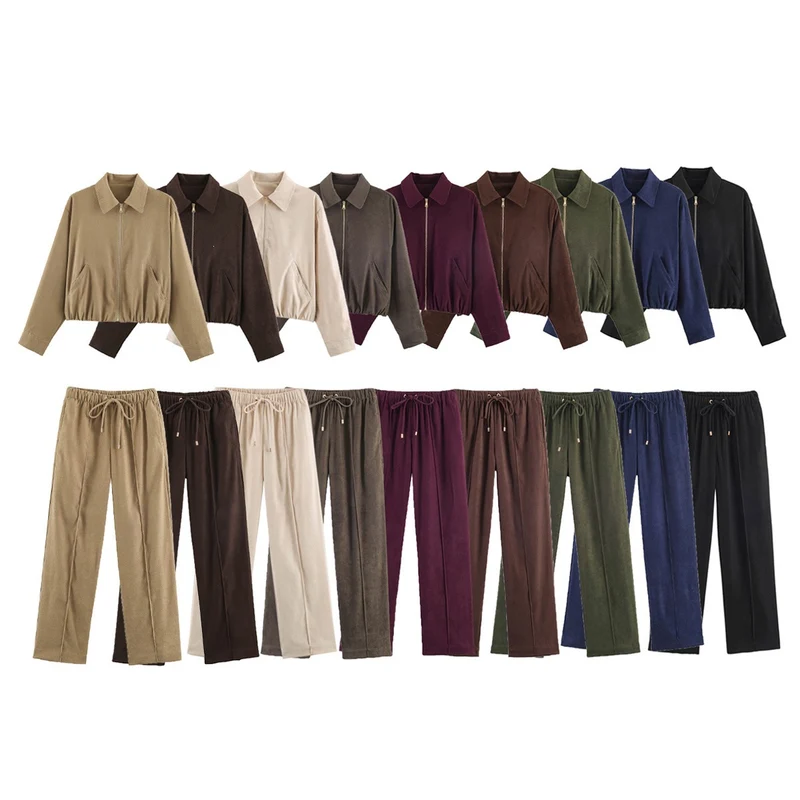 Damen Kurzblouson im Velours‑Look mit spitzem Hemdkragen und Gummizugsaum Nord Taschen