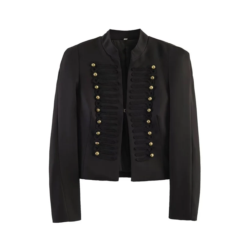 Damen Kurzblazer im Parade- und Militärlook mit dekorativen Kordelapplikationen und Zierknöpfen Nord Taschen