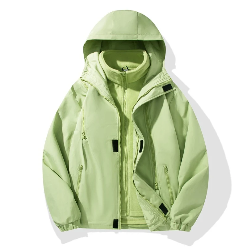 Herren Zweiteilige Hybrid-Kapuzenjacke mit integrierter Fleece-Innenlage und verdeckten Reißverschlüssen Nord Taschen