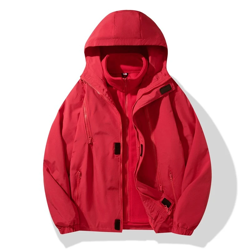 Herren Zweiteilige Hybrid-Kapuzenjacke mit integrierter Fleece-Innenlage und verdeckten Reißverschlüssen Nord Taschen