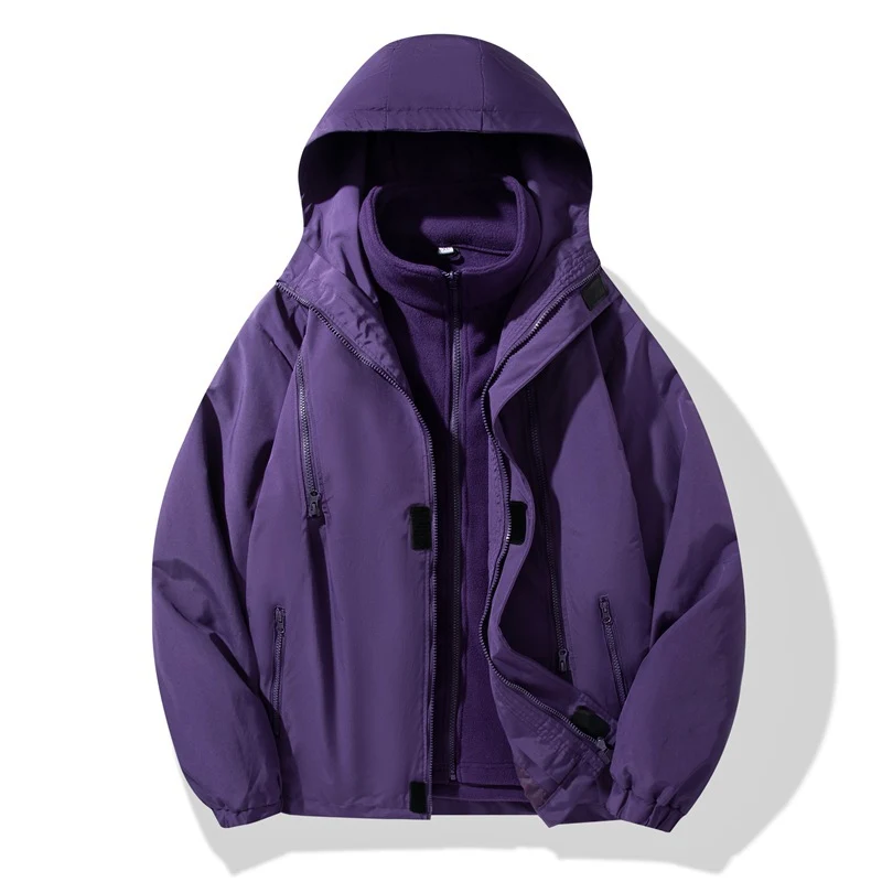 Herren Zweiteilige Hybrid-Kapuzenjacke mit integrierter Fleece-Innenlage und verdeckten Reißverschlüssen Nord Taschen