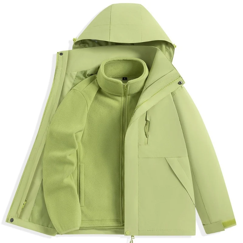 Herren zweilagiger Outdoorparka mit herausnehmbarer Fleece-Innenjacke und Kapuze Nord Taschen