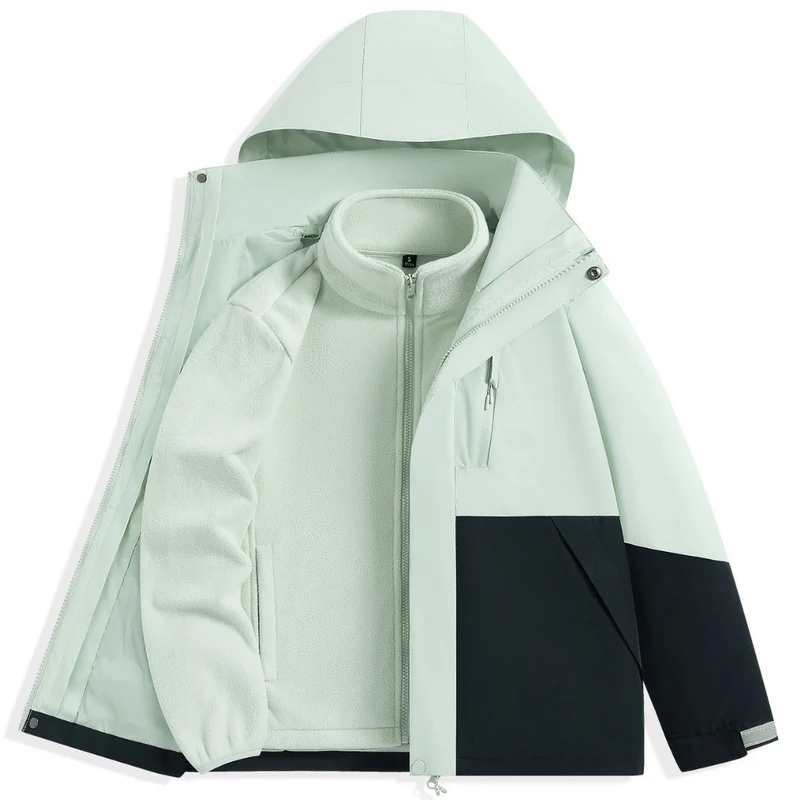 Herren zweilagiger Outdoorparka mit herausnehmbarer Fleece-Innenjacke und Kapuze Nord Taschen