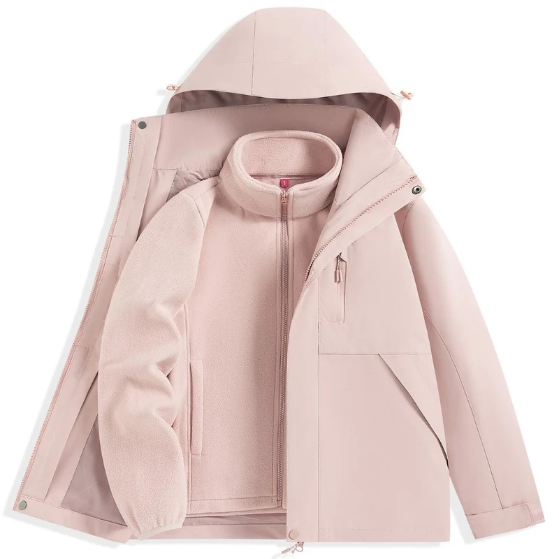 Herren zweilagiger Outdoorparka mit herausnehmbarer Fleece-Innenjacke und Kapuze Nord Taschen