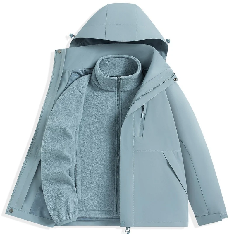 Herren zweilagiger Outdoorparka mit herausnehmbarer Fleece-Innenjacke und Kapuze Nord Taschen