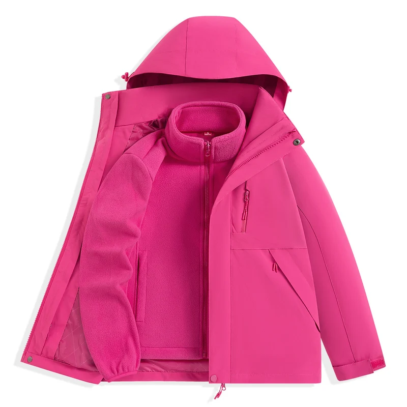 Herren zweilagiger Outdoorparka mit herausnehmbarer Fleece-Innenjacke und Kapuze Nord Taschen