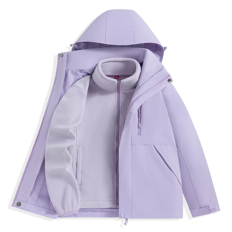 Herren zweilagiger Outdoorparka mit herausnehmbarer Fleece-Innenjacke und Kapuze Nord Taschen