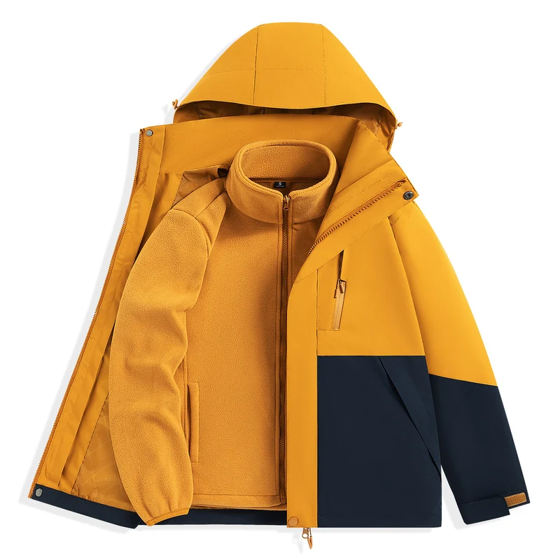 Herren zweilagiger Outdoorparka mit herausnehmbarer Fleece-Innenjacke und Kapuze Nord Taschen