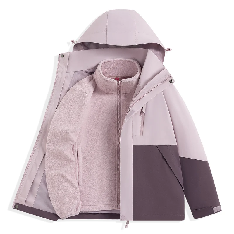 Herren zweilagiger Outdoorparka mit herausnehmbarer Fleece-Innenjacke und Kapuze Nord Taschen