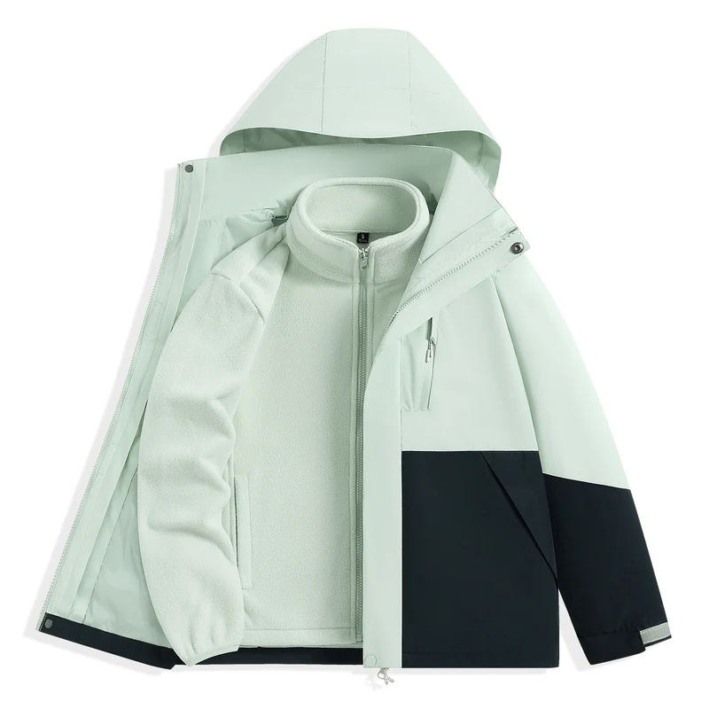 Herren zweilagiger Outdoorparka mit herausnehmbarer Fleece-Innenjacke und Kapuze Nord Taschen