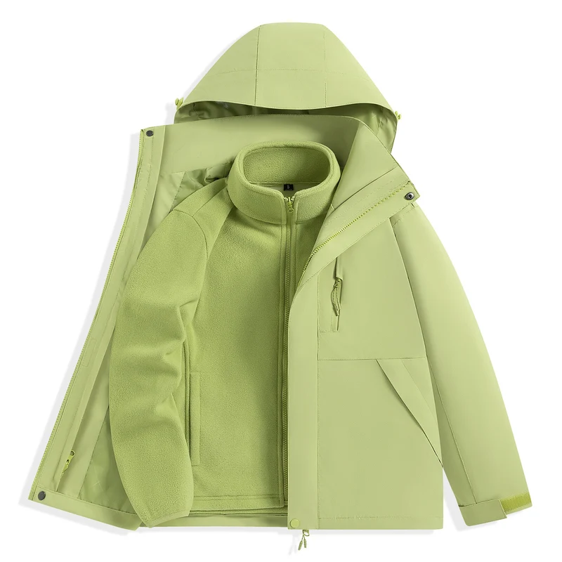Herren zweilagiger Outdoorparka mit herausnehmbarer Fleece-Innenjacke und Kapuze Nord Taschen