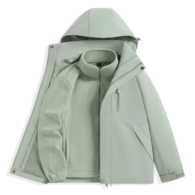 Herren zweilagiger Outdoorparka mit herausnehmbarer Fleece-Innenjacke und Kapuze Nord Taschen