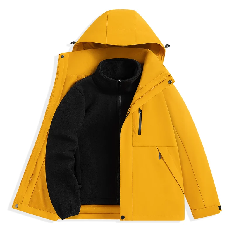 Herren zweilagiger Outdoorparka mit herausnehmbarer Fleece-Innenjacke und Kapuze Nord Taschen