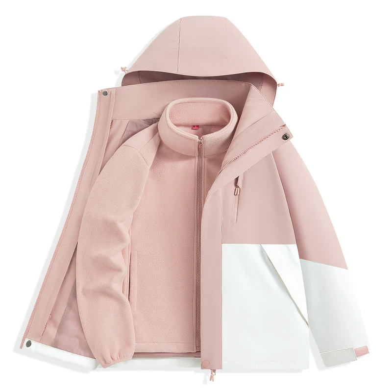 Herren zweilagiger Outdoorparka mit herausnehmbarer Fleece-Innenjacke und Kapuze Nord Taschen