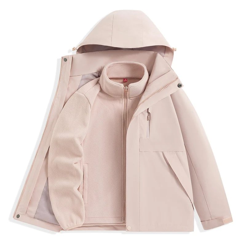 Herren zweilagiger Outdoorparka mit herausnehmbarer Fleece-Innenjacke und Kapuze Nord Taschen