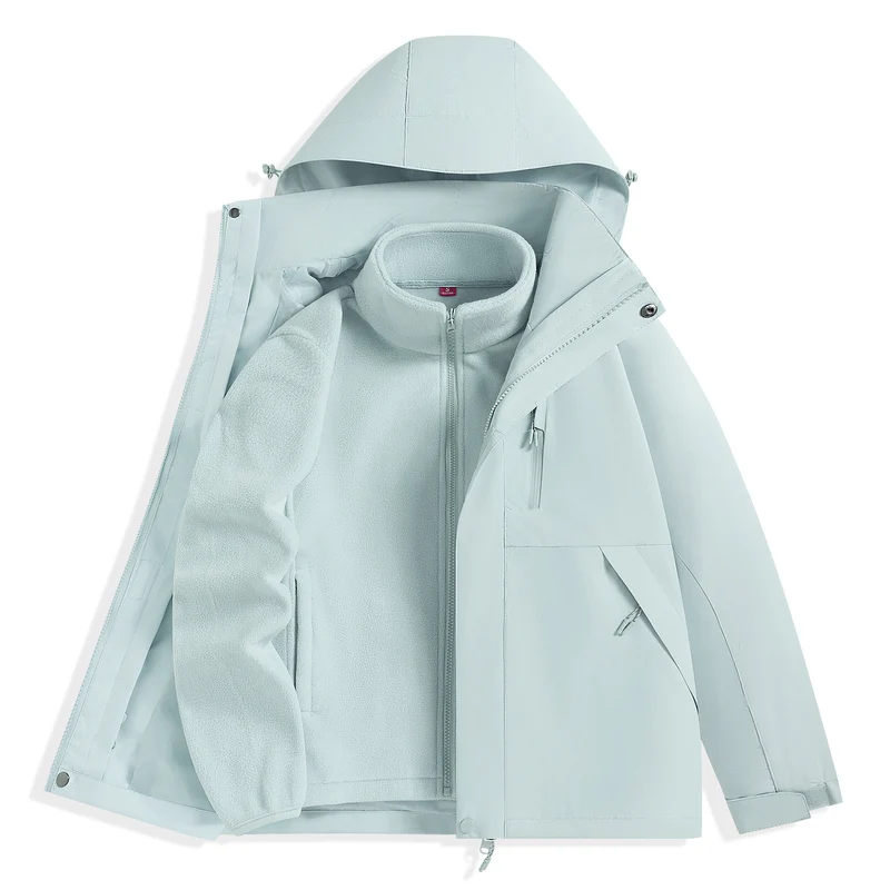 Herren zweilagiger Outdoorparka mit herausnehmbarer Fleece-Innenjacke und Kapuze Nord Taschen