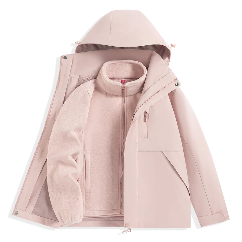 Herren zweilagiger Outdoorparka mit herausnehmbarer Fleece-Innenjacke und Kapuze Nord Taschen