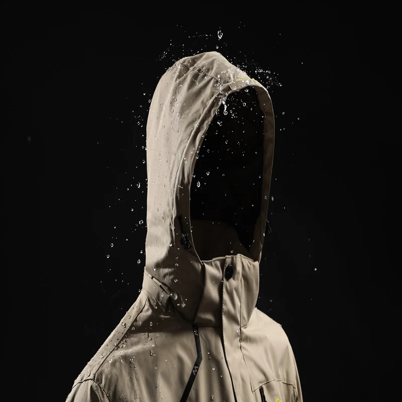Herren zweilagige wasserdichte Outdoorjacke mit Fleecekragen und Kapuze Nord Taschen