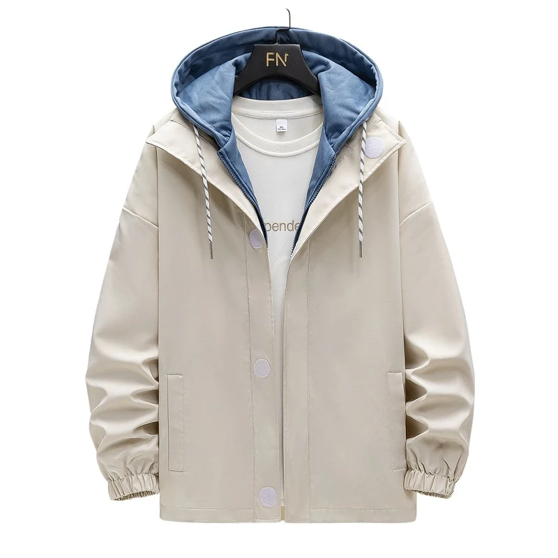 Herren zweilagige Kapuzen‑Overlayerjacke mit kontrastierter Innenkapuze und elastischen Bündchen Nord Taschen