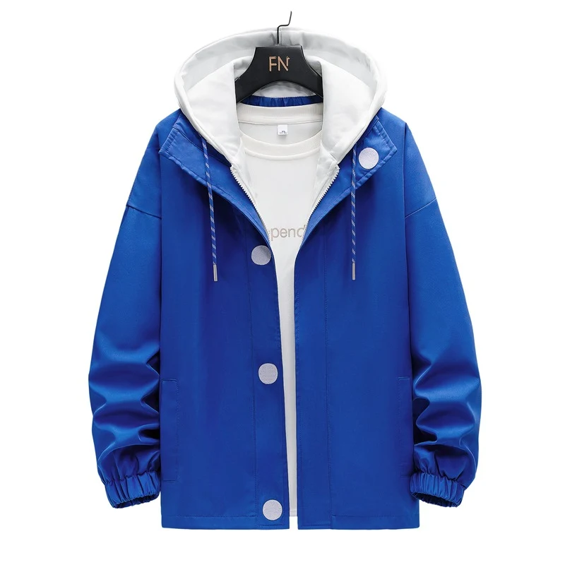 Herren zweilagige Kapuzen‑Overlayerjacke mit kontrastierter Innenkapuze und elastischen Bündchen Nord Taschen
