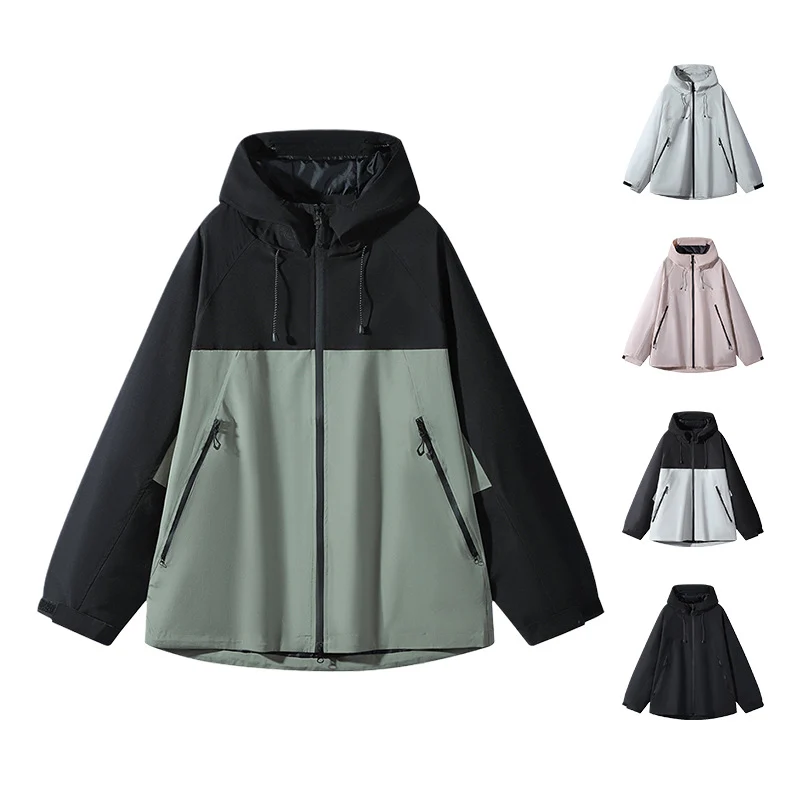 Herren Zweilagige Colorblock-Softshell-Kapuzenjacke im Urban‑Outdoor‑Cut Nord Taschen