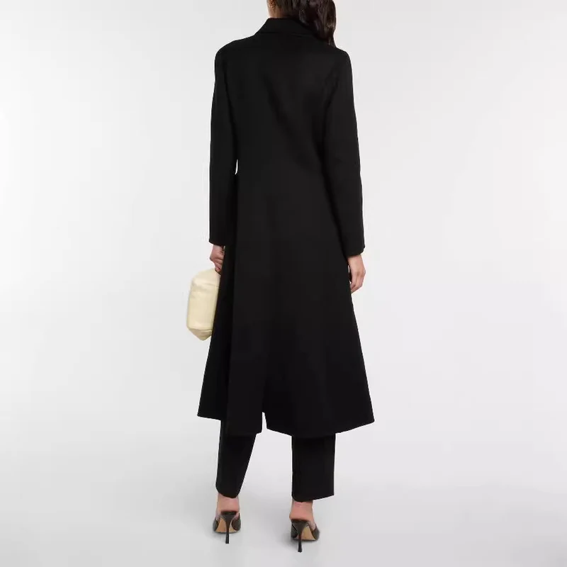 Damen Maxilanger Einreihiger Blazermantel mit cleanem Fall und Klappentaschen Nord Taschen