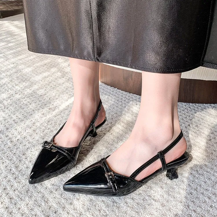Damen elegante Slingback-Pumps mit spitz zulaufendem Design