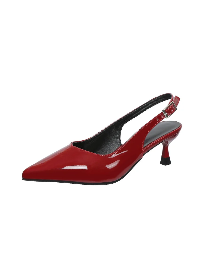 Damen Slingback Pumps aus glänzendem Lackmaterial mit elegantem spitzem Design Nord Taschen