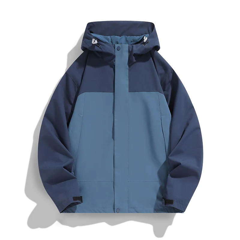 Herren Zweifarbige Softshell-Fieldjacke mit Kapuze, winddichtem Obermaterial und minimalistischen Eingriffstaschen Nord Taschen