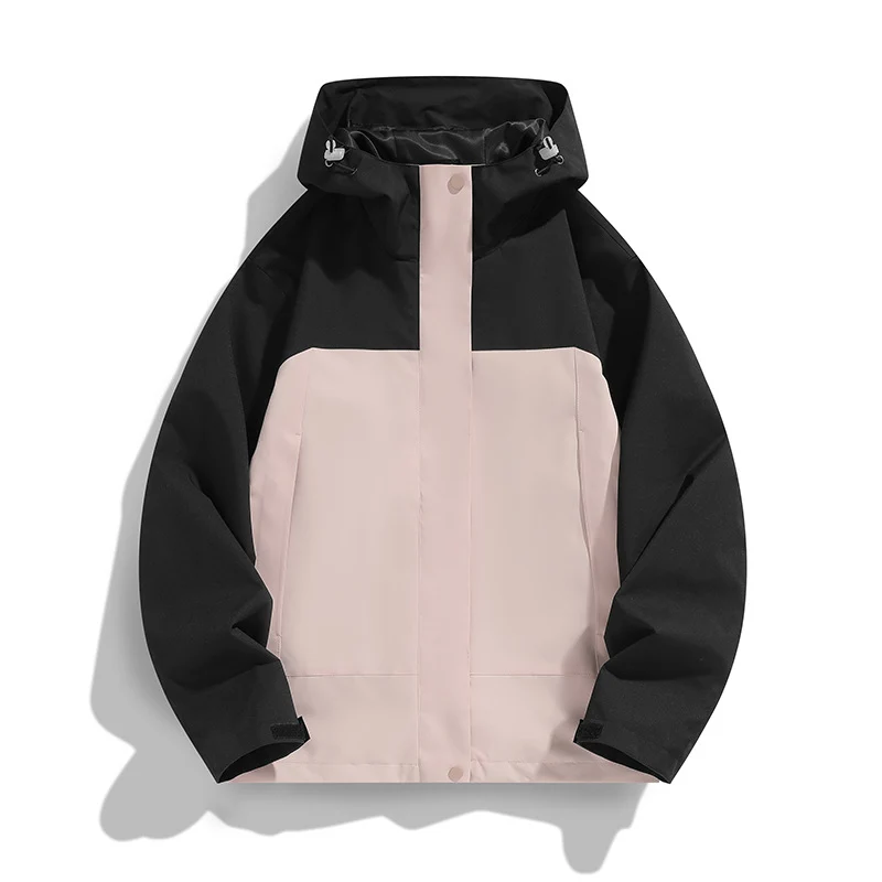 Herren Zweifarbige Softshell-Fieldjacke mit Kapuze, winddichtem Obermaterial und minimalistischen Eingriffstaschen Nord Taschen