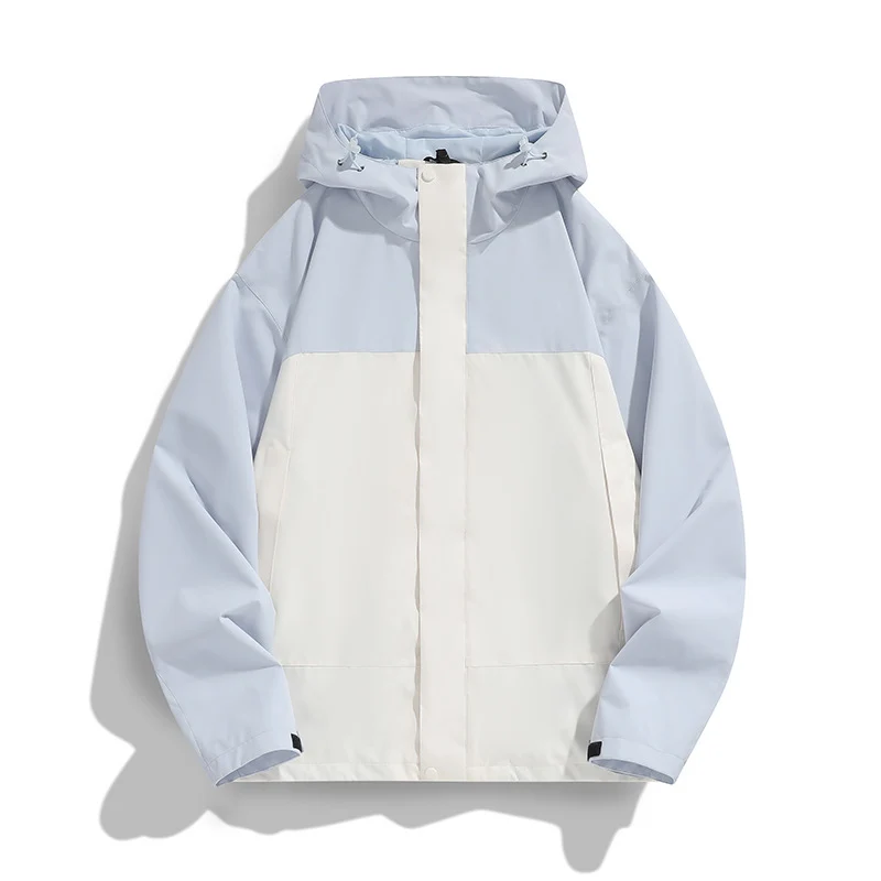 Herren Zweifarbige Softshell-Fieldjacke mit Kapuze, winddichtem Obermaterial und minimalistischen Eingriffstaschen Nord Taschen