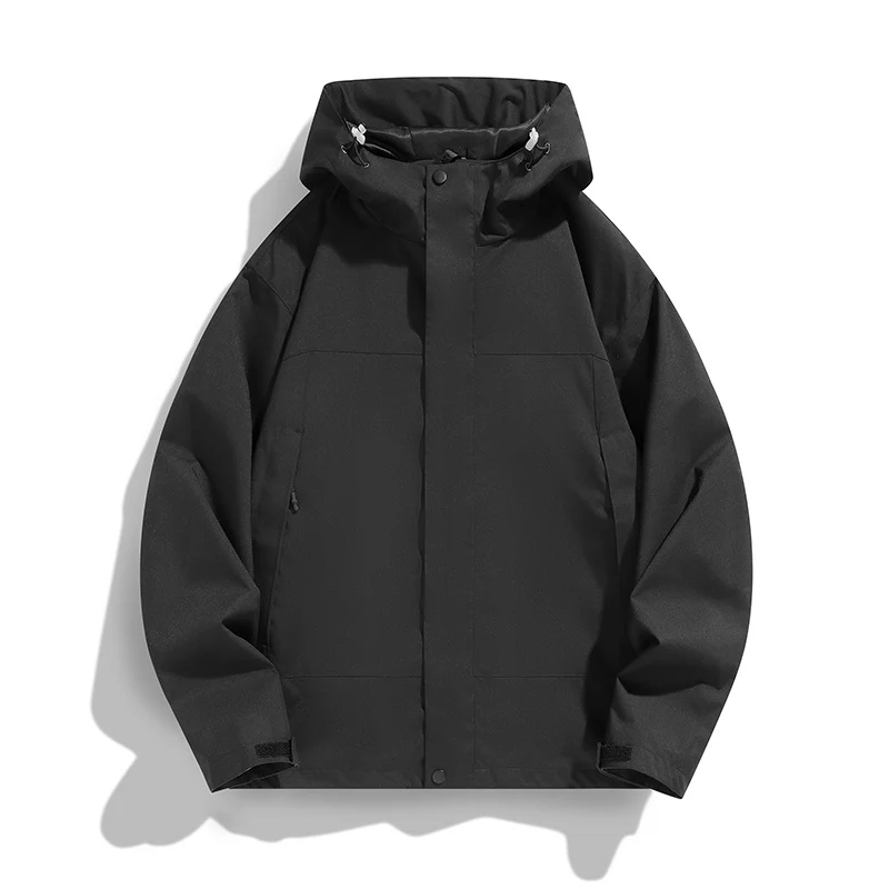 Herren Zweifarbige Softshell-Fieldjacke mit Kapuze, winddichtem Obermaterial und minimalistischen Eingriffstaschen Nord Taschen