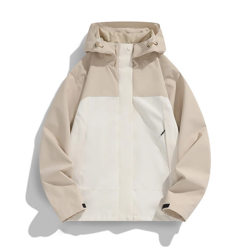 Herren Zweifarbige Softshell-Fieldjacke mit Kapuze, winddichtem Obermaterial und minimalistischen Eingriffstaschen Nord Taschen