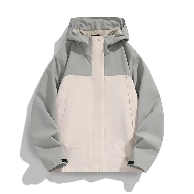 Herren Zweifarbige Softshell-Fieldjacke mit Kapuze, winddichtem Obermaterial und minimalistischen Eingriffstaschen Nord Taschen