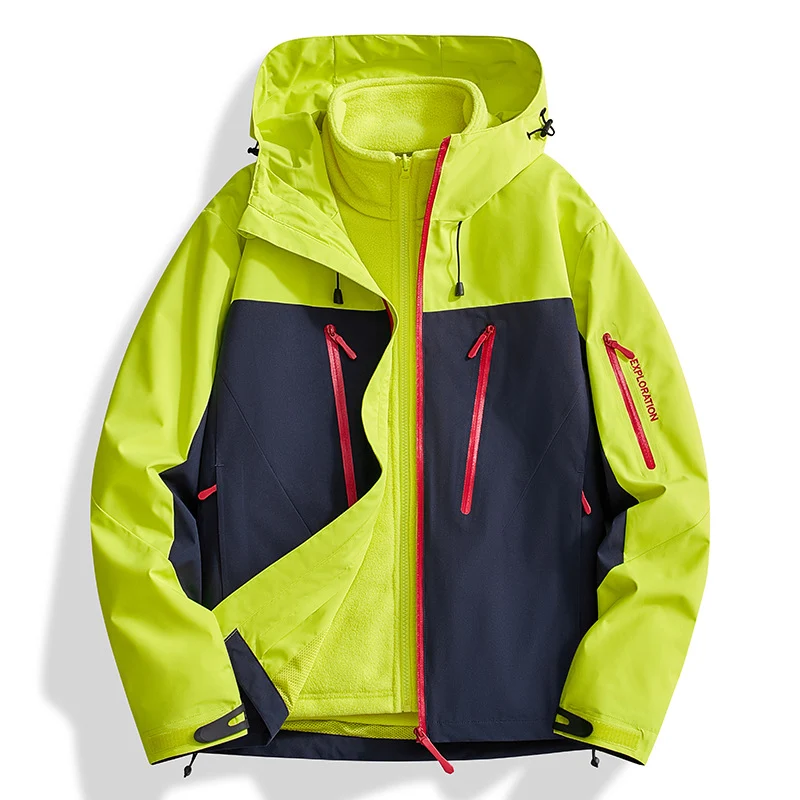 Herren Zwei-in-Eins Softshell-Outdoorjacke mit abnehmbarer Fleece-Innenjacke und wasserdichten Reißverschlüssen Nord Taschen