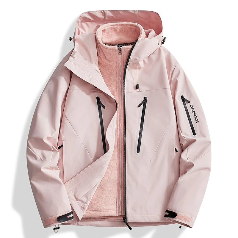 Herren Zwei-in-Eins Softshell-Outdoorjacke mit abnehmbarer Fleece-Innenjacke und wasserdichten Reißverschlüssen Nord Taschen
