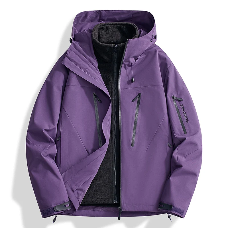 Herren Zwei-in-Eins Softshell-Outdoorjacke mit abnehmbarer Fleece-Innenjacke und wasserdichten Reißverschlüssen Nord Taschen