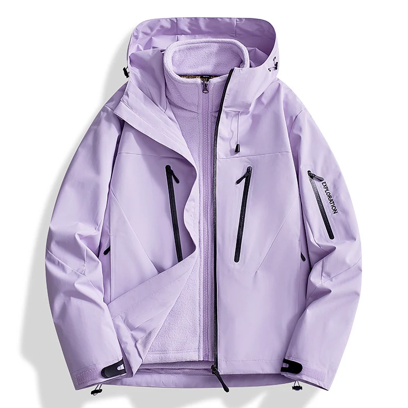 Herren Zwei-in-Eins Softshell-Outdoorjacke mit abnehmbarer Fleece-Innenjacke und wasserdichten Reißverschlüssen Nord Taschen