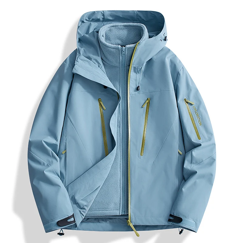 Herren Zwei-in-Eins Softshell-Outdoorjacke mit abnehmbarer Fleece-Innenjacke und wasserdichten Reißverschlüssen Nord Taschen