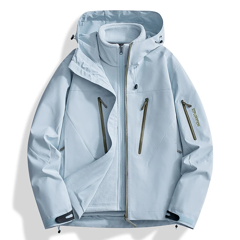 Herren Zwei-in-Eins Softshell-Outdoorjacke mit abnehmbarer Fleece-Innenjacke und wasserdichten Reißverschlüssen Nord Taschen