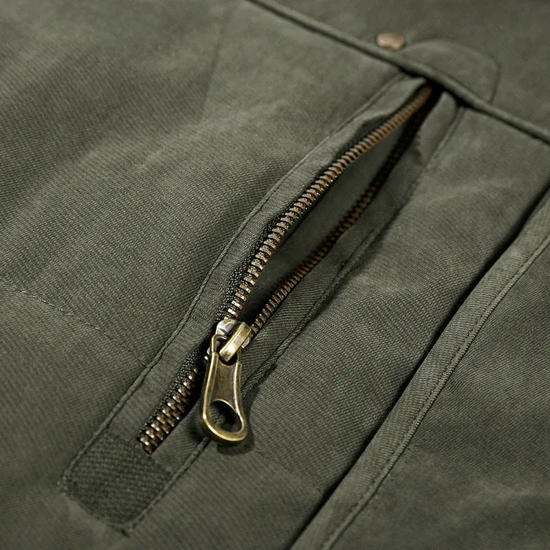 Herren Winterparka mit Teddyfutter, Kapuze und wasserabweisender Canvas-Außenschicht Nord Taschen