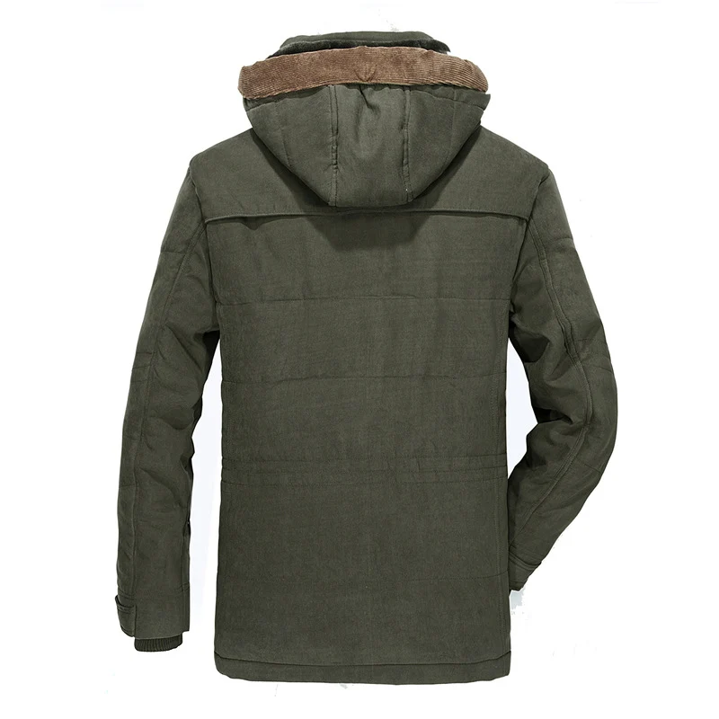 Herren Winterparka mit Teddyfutter, Kapuze und wasserabweisender Canvas-Außenschicht Nord Taschen