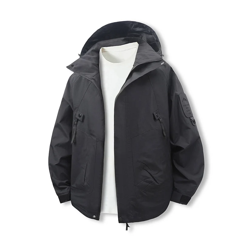 Herren Wind- und Wasserabweisende Softshell-Utilityjacke mit Kapuze Nord Taschen