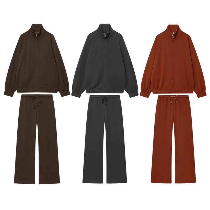 Damen Oversize Sweatjacke mit Reißverschluss, hohem Stehkragen und Raglanärmeln Nord Taschen