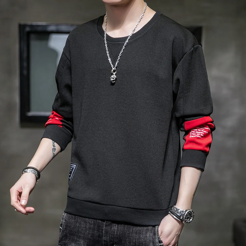 Herren Minimalistisches Rundhals-Sweatshirt aus Baumwollmix mit Relaxed‑Fit und Rippbündchen Nord Taschen